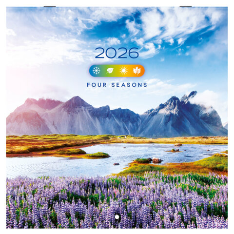 Календарь настенный перекидной 2026 г., BRAUBERG, 12 листов, 28,5х28,5 см, "Времена года", 116925 - фото 1