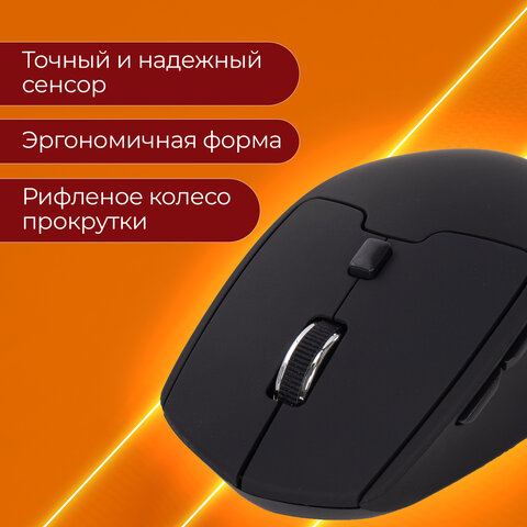 Мышь беспроводная SONNEN V33, USB, 800/1200/1600 dpi, 6 кнопок, оптическая, черная, SOFT TOUCH, 513517 - фото 17