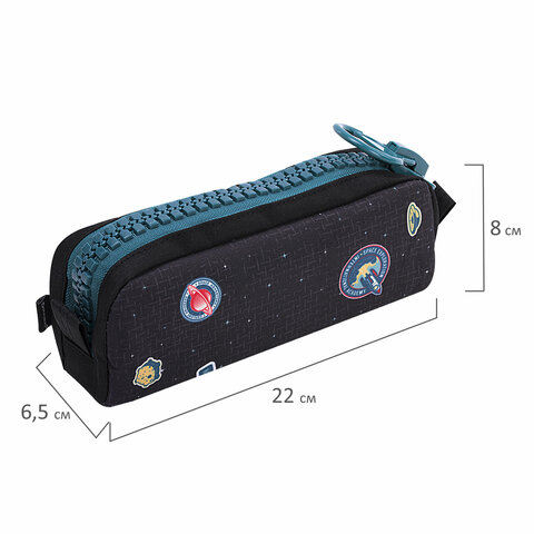 Пенал BRAUBERG с объемной "тракторной" молнией, 1 отделение, ткань, 22х8х6,5 см, "Space mission", 271567 - фото 7