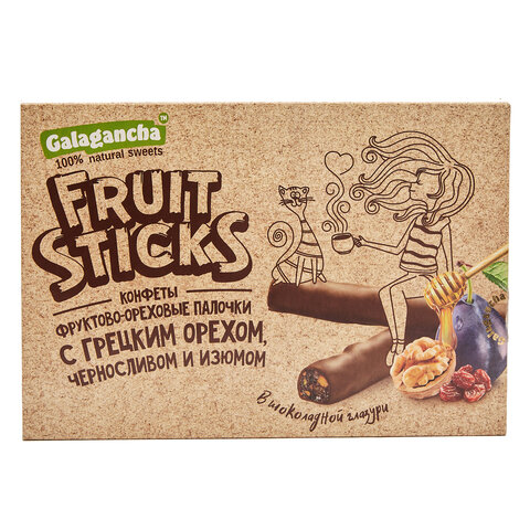 Конфеты шоколадные "Fruit Sticks" с черносливом и грецким орехом 175 г, БЕРЕСТОВ А.С., УТ-00031675 - фото 5