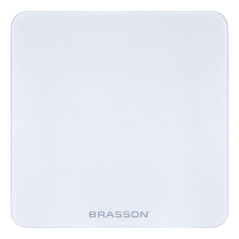 Весы напольные BRASSON (БРАССОН) FS-28С, 28x28 см, электронные, LED-дисплей, до 180 кг, стекло, белые, 458448 - фото 2