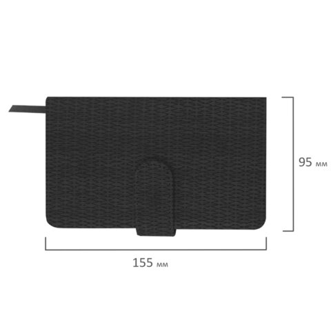 Еженедельник датированный 2026 МАЛЫЙ ФОРМАТ 95х155 мм, А6, BRAUBERG "Augustus", под кожу, черный, 117186 - фото 2