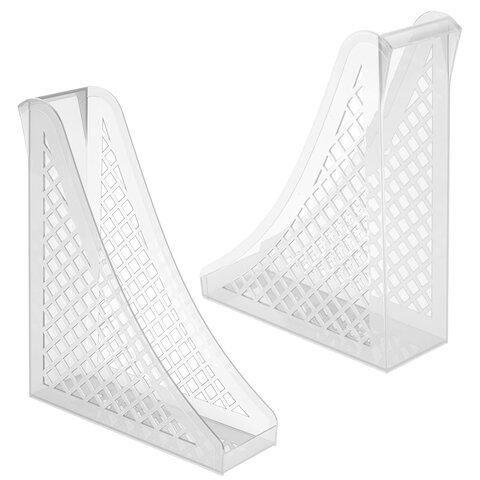 Лоток вертикальный для бумаг BRAUBERG ECO, 240х80х290 мм, сетчатый, прозрачный, 239016 - фото 3
