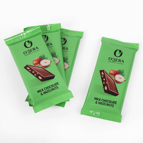 Шоколад порционный O'ZERA "Milk & Hazelnuts" молочный с фундуком, 720 г (30 шт. по 24 г), РРХ561 - фото 3
