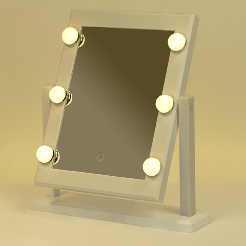 Зеркало для макияжа гримерное, 6 LED-ламп, 3 режима свечения, размер 21х29 см, работа от USB или 4хAA, цвет белый, WBZ (ВБЗ), 609334 - фото 9