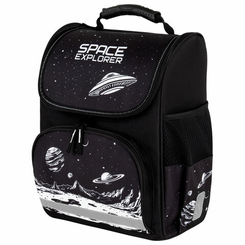 Ранец ПИФАГОР BASIC, 1 отделение, 3 кармана, эргономичная спинка, "Space invader", 35х28х18 см, 273140 - фото 1