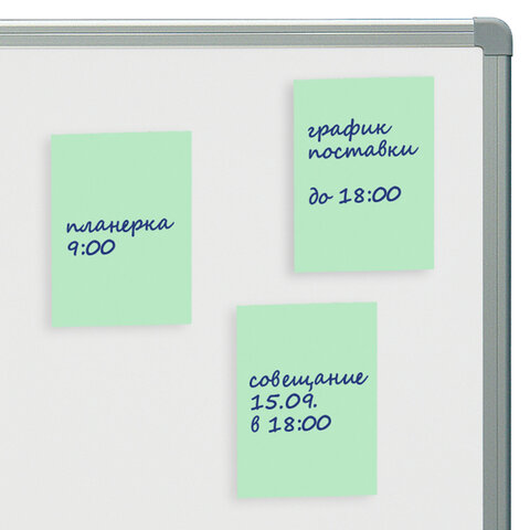 Блок самоклеящийся (стикеры) STAFF STANDARD, ПАСТЕЛЬНЫЙ 76х51 мм, зеленый, 100 листов, 116583 - фото 5