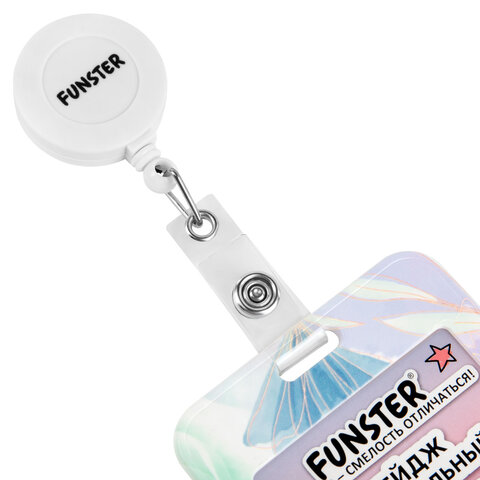 Бейдж вертикальный с 3D-печатью "Pastel grade" (85х54 мм), с рулеткой, СЛАЙДЕР, FUNSTER (ФАНСТЕР), 238842 - фото 4