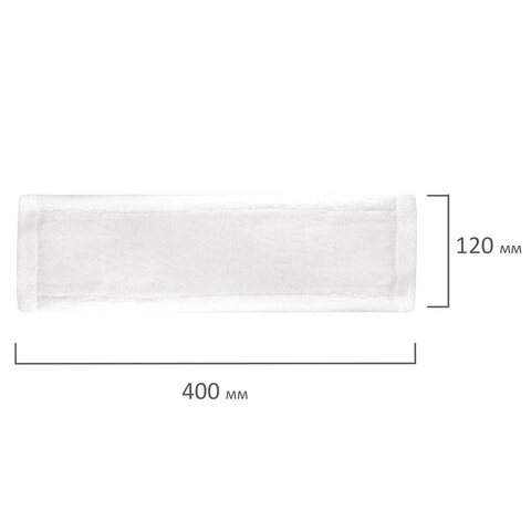 Насадка МОП плоская для швабры/держателя 40 см, уши/карманы (ТИП У/К), микрофибра, LAIMA, 603122 - фото 3