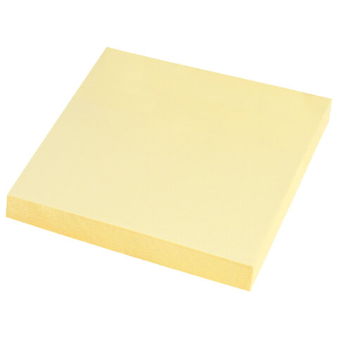 Блок самоклеящийся (стикеры) STAFF STANDARD, ПАСТЕЛЬНЫЙ 76х76 мм, желтый, 100 листов, 116573 - фото 2