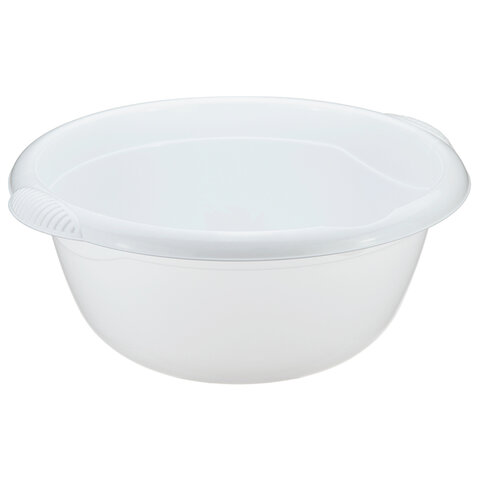 Таз 16 л, хозяйственный, круглый, с ручками, пластиковый, 18,5х43,5х46,5 см, цвет белый, IDEA, М 2507 - фото 1