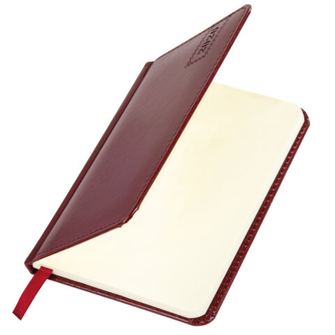 Еженедельник датированный 2026, МАЛЫЙ ФОРМАТ 95х155 мм, А6, BRAUBERG "Imperial", под кожу, бордо, 117188 - фото 3