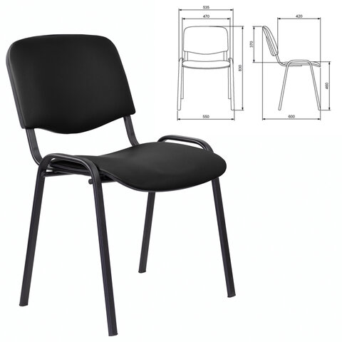 Стул STAFF "Iso Lite CF-008", кожзам черный (Z-11), 532564 - фото 6