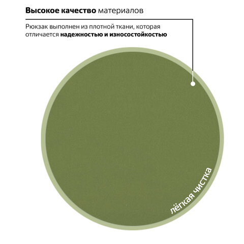 Рюкзак BRAUBERG СИТИ-ФОРМАТ один тон, универсальный, зеленый, 41х32х14 см, 225382 - фото 16