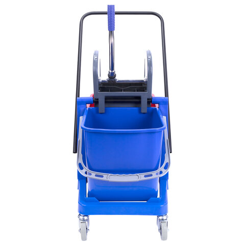 Тележка уборочная BRABIX, 2 съемных ведра 23 л, механический отжим, пластиковый каркас, 606659 - фото 3