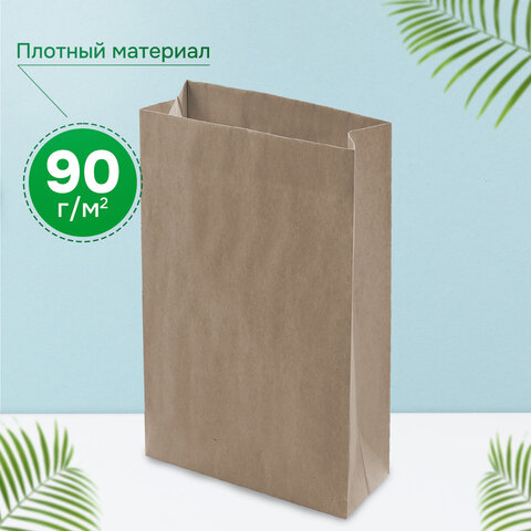 Крафт-пакет бумажный 18х12х29 см, КОМПЛЕКТ 100 шт., плотность 90 г/м2, LAIMA ECO CRAFT, 609683 - фото 9