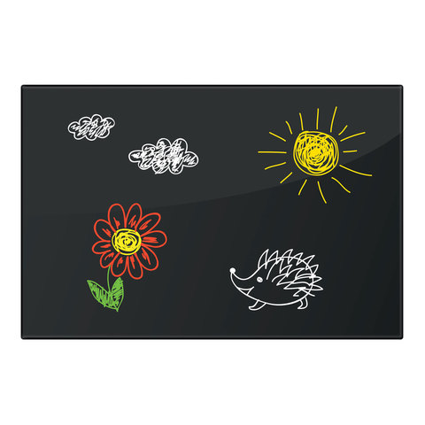 Доска магнитно-маркерная стеклянная 60х90 см, 3 магнита, ЧЕРНАЯ, BRAUBERG, 236748 - фото 4