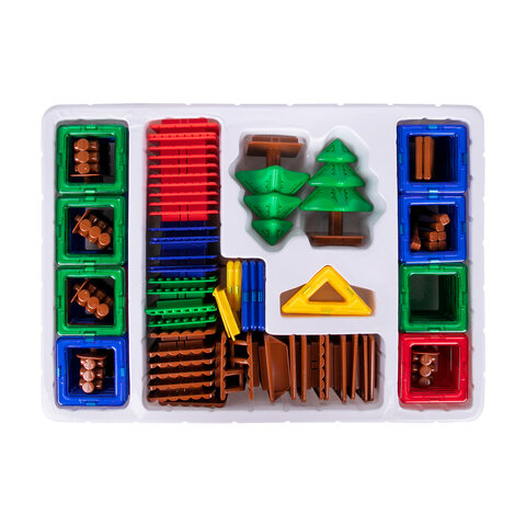 Магнитный конструктор MEGA MAGNETIC BUILD BLOCKS-129 "Построй дом", 129 деталей, BRAUBERG KIDS, 663850 - фото 5