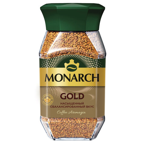 Кофе растворимый MONARCH "Gold" 190 г, стеклянная банка, сублимированный, 8051789 - фото 1