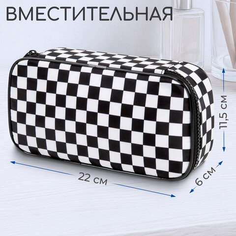 Пенал-органайзер BRAUBERG, 1 отделение, полиэстер, 22x11,5x6 см, "Black and White", 271572 - фото 9