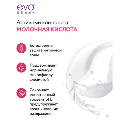 Крем-мыло для интимной гигиены гипоаллергенное с молочной кислотой 200 мл, EVO Intimate, 1436 - фото 8