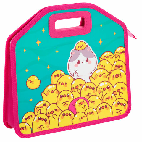Папка-сумка ЮНЛАНДИЯ, 1 отделение, фетровые ручки, 34х30х11 см, "Duck tales", 273380 - фото 1