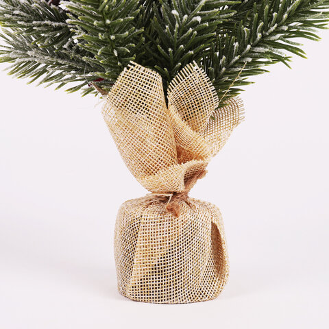 Ель новогодняя искусственная настольная 25 см, заснеженная, с шишками, литой ПЭТ, ЗОЛОТАЯ СКАЗКА, 592010 - фото 5