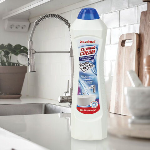 Чистящее средство универсальное крем 780 мл, LAIMA PROFESSIONAL "White fresh", 608661 - фото 5