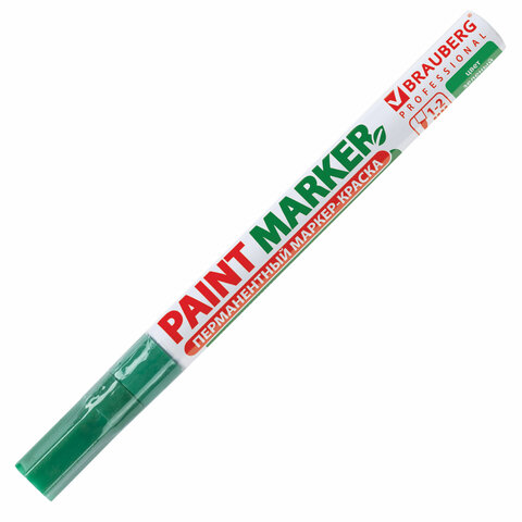 Маркер-краска лаковый (paint marker) 2 мм, ЗЕЛЕНЫЙ, БЕЗ КСИЛОЛА (без запаха), алюминий, BRAUBERG PROFESSIONAL, 150870 - фото 11