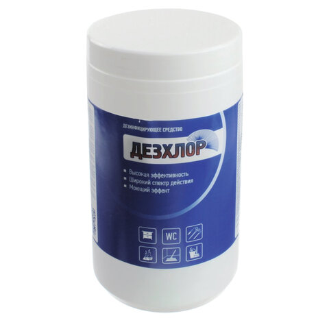 Средство дезинфицирующее 1 кг, ДЕЗХЛОР, хлорные таблетки 300 шт., банка, 00-00000230 - фото 1