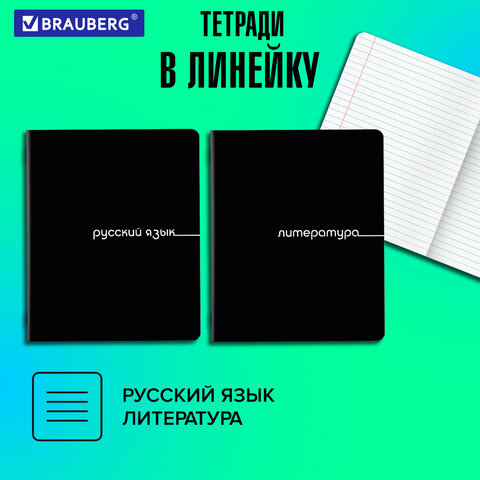 Тетради предметные, КОМПЛЕКТ 12 ПРЕДМЕТОВ, 48 л., обложка картон, BRAUBERG "BLACK", 405164 - фото 20