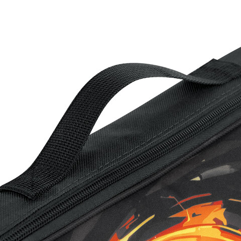 Папка на молнии с ручками BRAUBERG KIDS А4, 1 отделение, регулируемый плечевой ремень, 60 мм, "Fire split", 273318 - фото 5