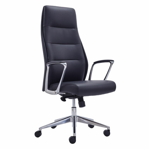 Кресло BRABIX PREMIUM ''Adept EX-752'', синхромеханизм, алюминий, экокожа, черное, 532930 - фото 1