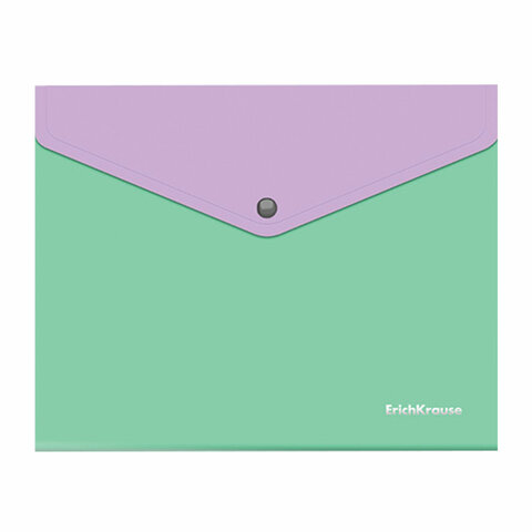 Папка-конверт с кнопкой ERICH KRAUSE "Matt Pastel Bloom", А5+, до 120 л., с карманом, ассорти, 0,18 мм, 61150 - фото 2