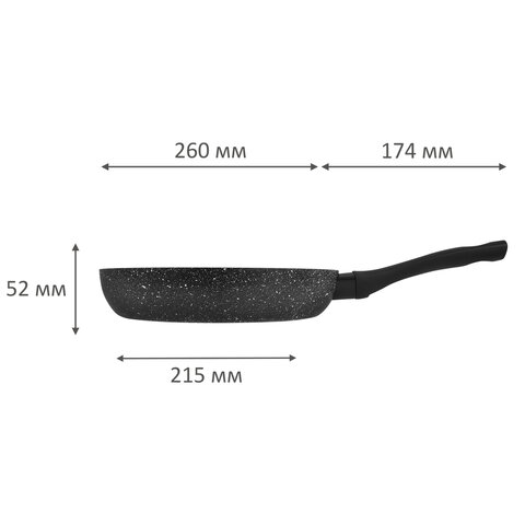 Сковорода 26 см, антипригарное покрытие, soft-touch ручка, SCOVO "Hi-Black", HB-004 - фото 9