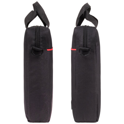Сумка портфель BRAUBERG PRACTICAL с отделением для ноутбука 15,6", "Red line", черная, 29х40х7 см, 270829 - фото 3