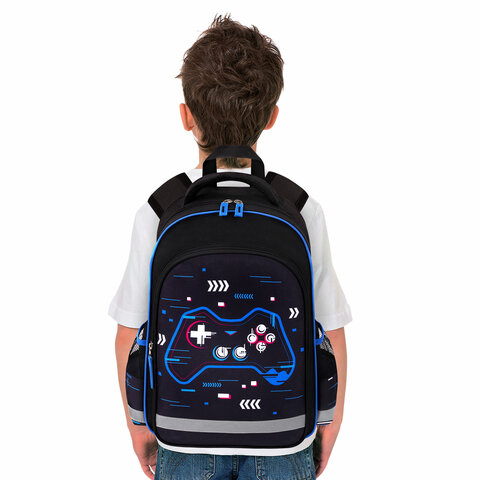 Рюкзак ПИФАГОР SCHOOL, 1 отделение, 3 кармана, "Lucky gamer", 38x28х14 см, 273172 - фото 7