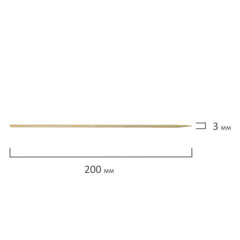 Шпажки-шампуры для шашлыка бамбуковые 200 мм, 100 штук, WELDAY, 607570, 67 - фото 2