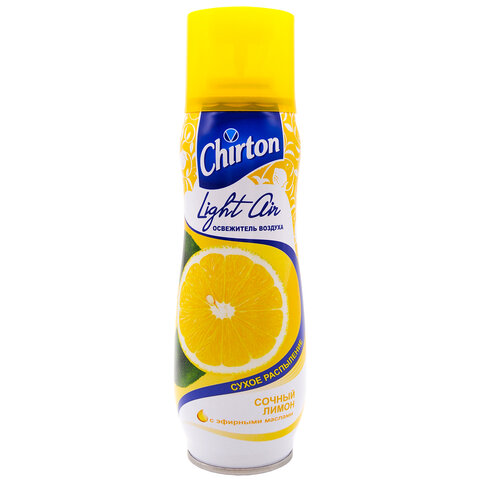 Освежитель воздуха аэрозольный 300 мл CHIRTON (Чиртон) Light Air "Сочный лимон", сухое распыление, 45620, 4607145645620 - фото 1