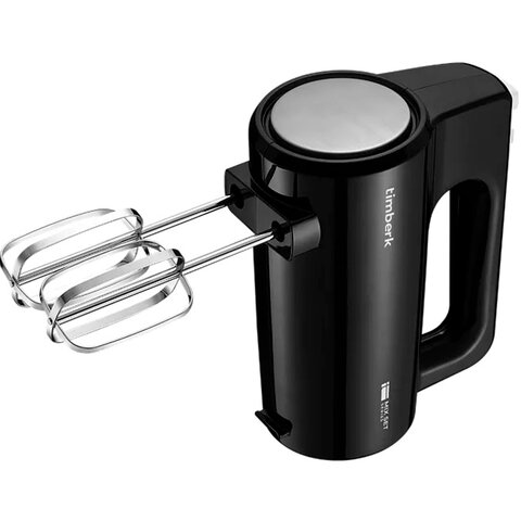 Миксер TIMBERK T-HM40S50, 700 Вт, 5 скоростей, 2 венчика, 2 крюка для теста, контейнер, черный - фото 2