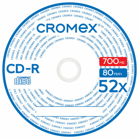 Диски CD-R CROMEX, 700 Mb, 52x, Cake Box (упаковка на шпиле), КОМПЛЕКТ 100 шт., 513778 - фото 2