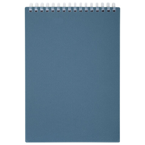 Блокнот А5, 80 л., силиконовый гребень, обложка пластик, клетка, BRAUBERG, синий, 117561 - фото 2