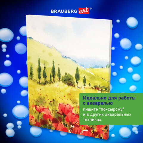 Холст на подрамнике акварельный BRAUBERG ART CLASSIC, 30х40, 240г/м, 100% хлопок,мелкое зерно 191668 - фото 8
