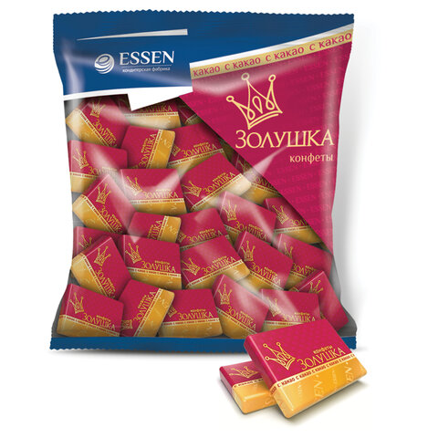 Конфеты шоколадные ESSEN "Золушка" мини-плитки с какао, 1000 г - фото 1
