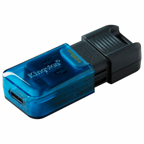 Флеш-диск 128 GB KINGSTON DataTraveler 80 M, разъем Type-C 3.2, черный, DT80M/128GB - фото 3