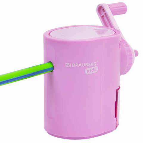 Точилка механическая BRAUBERG KIDS, для простых и цветных карандашей, корпус лавандовый, крепление к столу, 272004 - фото 6