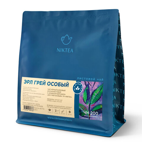 Чай листовой NIKTEA "Эрл Грей Особый" черный с бергамотом, 250 г, TNIKTE-L00004 - фото 1