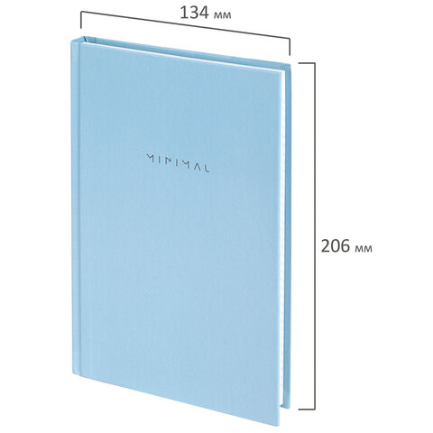 Блокнот А5 134х206 мм, 80 л., твёрдый, клетка, BRAUBERG "Minimal", голубой, 116442 - фото 2