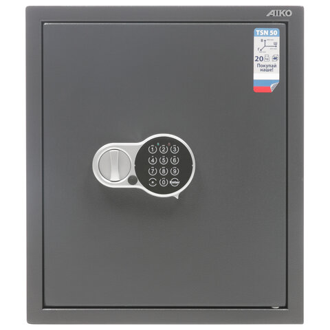 Сейф AIKO "TSN-50 EL", 500х435х381 мм, 21 кг, электронный замок, полка, S10399530414 - фото 2