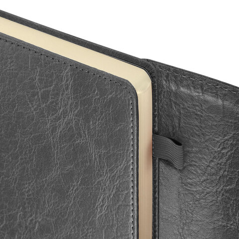 Ежедневник датированный 2026, А5, 145х213 мм, BRAUBERG "Jacket", под кожу, клапан, держатель, серый, 117403 - фото 5